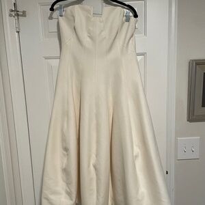 Halston Heritage White Formal Strapless Dress